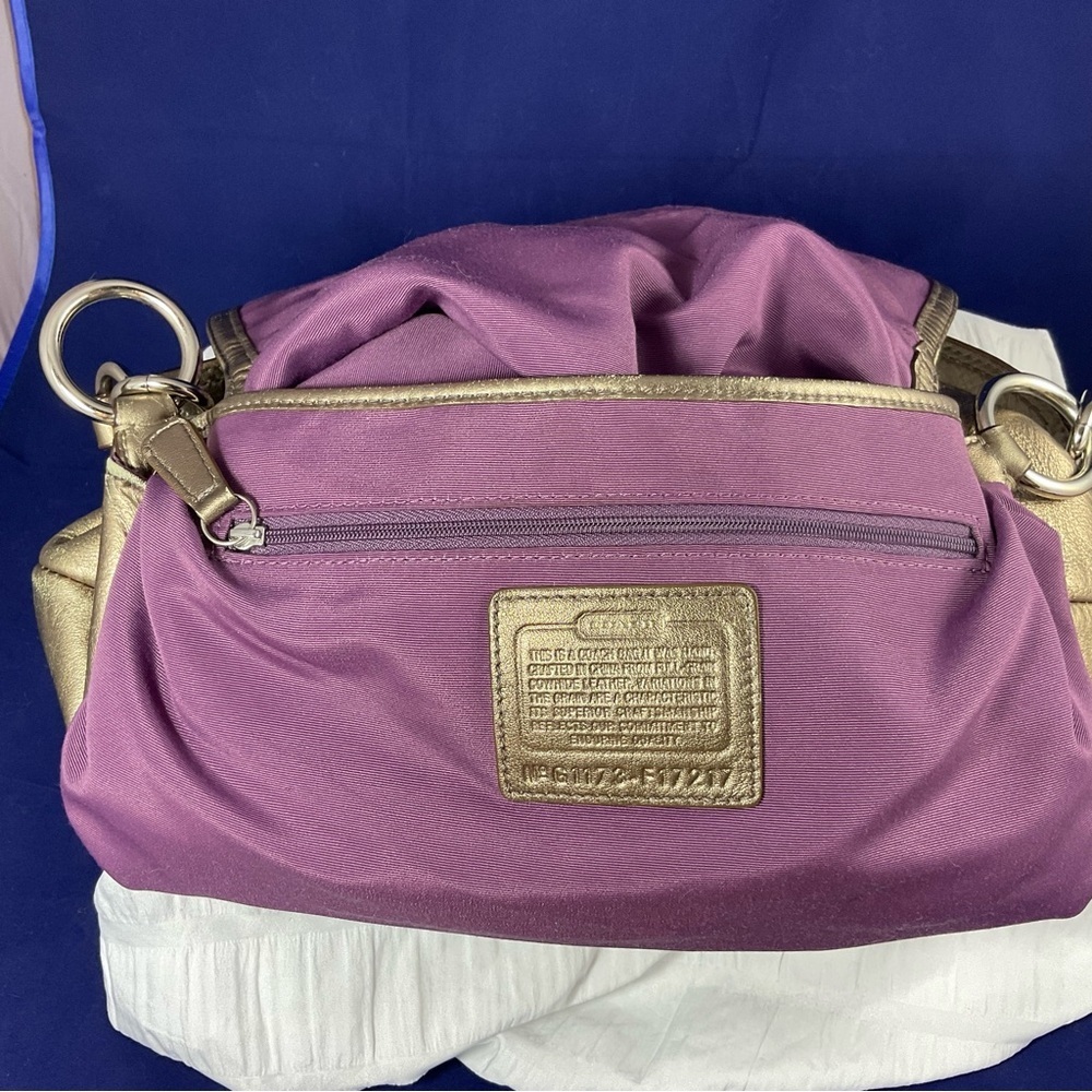 Coach Metallic Leather Hobo Shoulder Bag | Gold Bronz - Picture 3 of 16